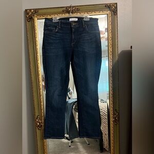Dark Blue Women's cropped boot cut jeans